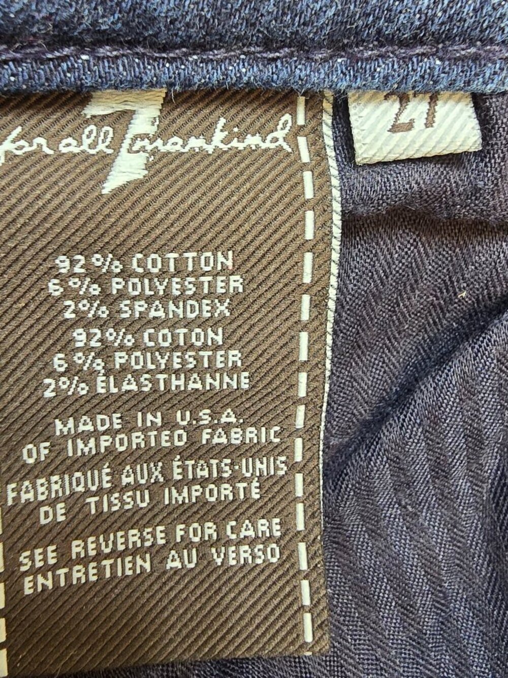 7 for All Mankind Women's Kimmie Crop - Dark Wash - Picture 7 of 8
